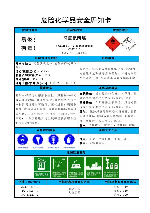 环氧氯丙烷-危险化学品安全周知卡