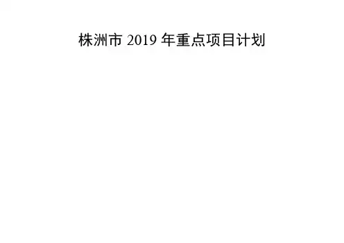 株洲市2019年重点项目计划