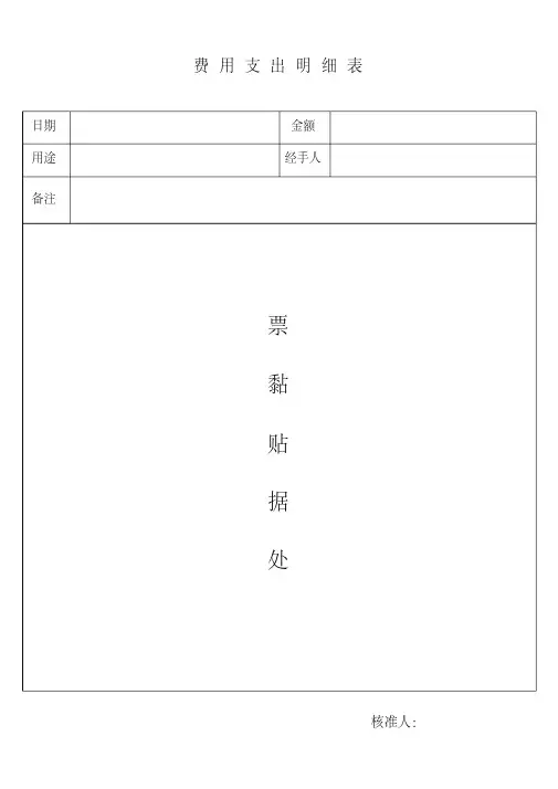 费用支出明细表