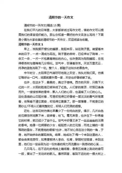 清明节的一天作文
