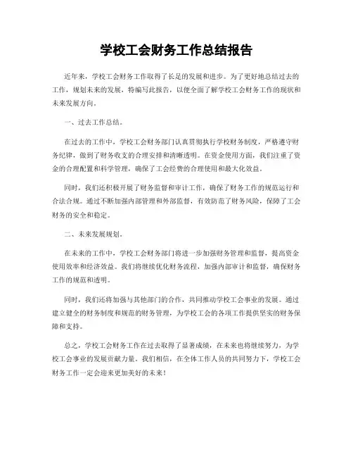 学校工会财务工作总结报告