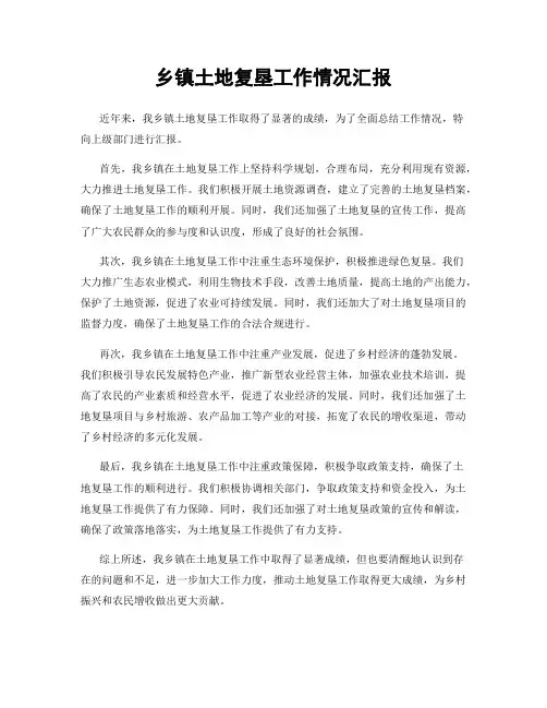 乡镇土地复垦工作情况汇报