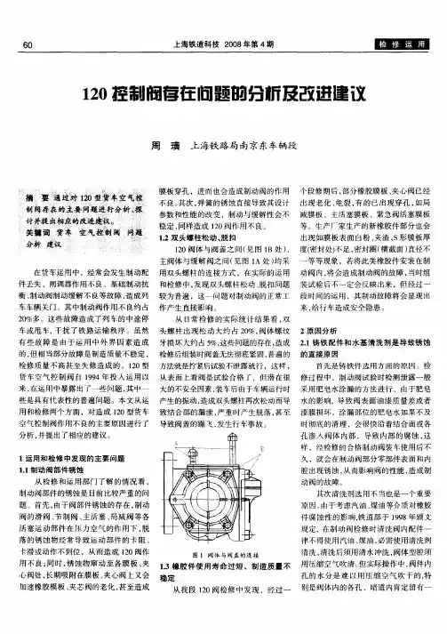 120控制阀存在问题的分析及改进建议
