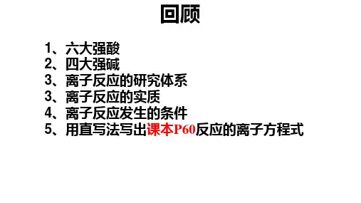 高一化学课件离子反应的应用