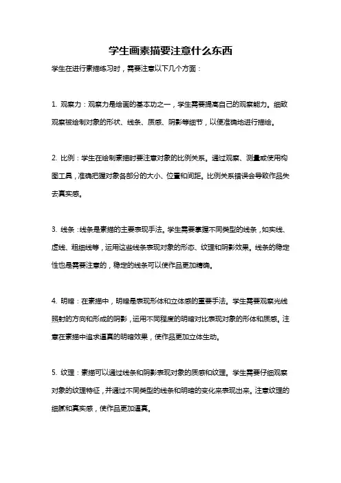 学生画素描要注意什么东西