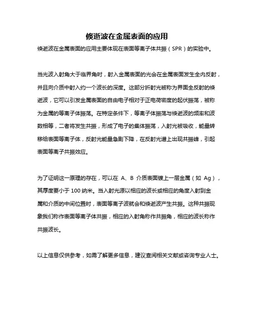 倏逝波在金属表面的应用