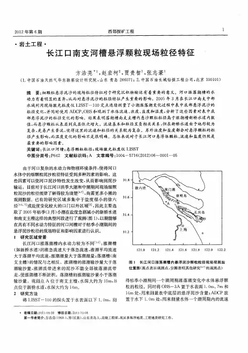 长江口南支河槽悬浮颗粒现场粒径特征