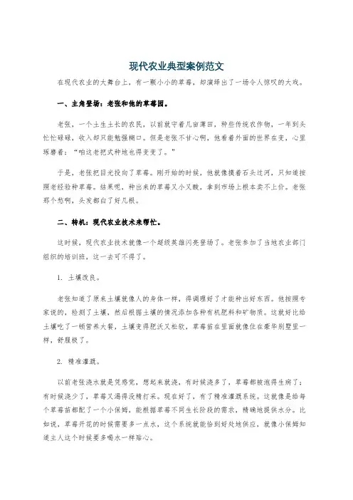 现代农业典型案例范文