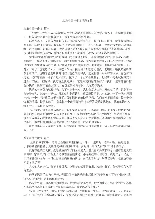 欢乐中国年作文精彩4篇