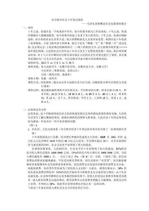对合肥市社会十年变迁调查