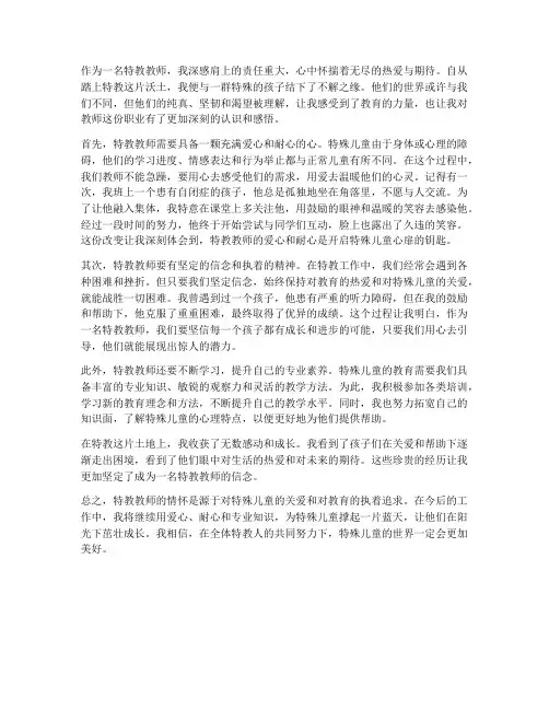 特教教师的情怀心得体会