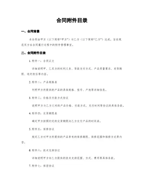 合同附件目录