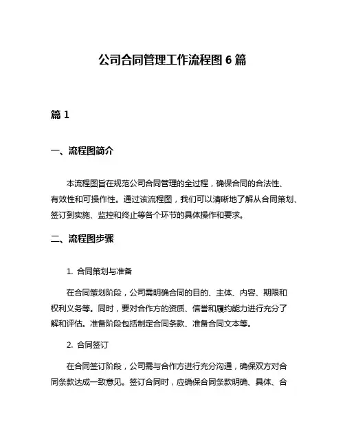 公司合同管理工作流程图6篇