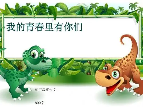 初三叙事作文《我的青春里有你们》800字(共11页PPT)
