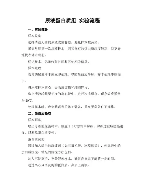 尿液蛋白质组 实验流程