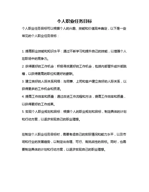 个人职业任务目标