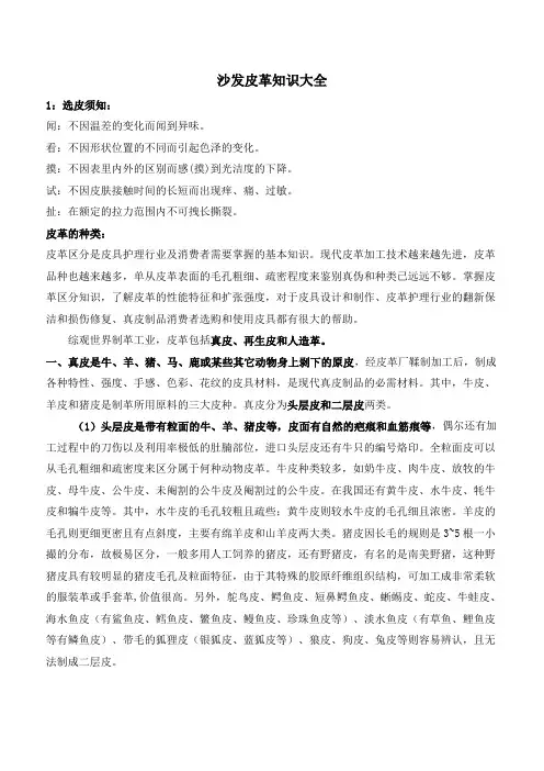 沙发皮革知识大全