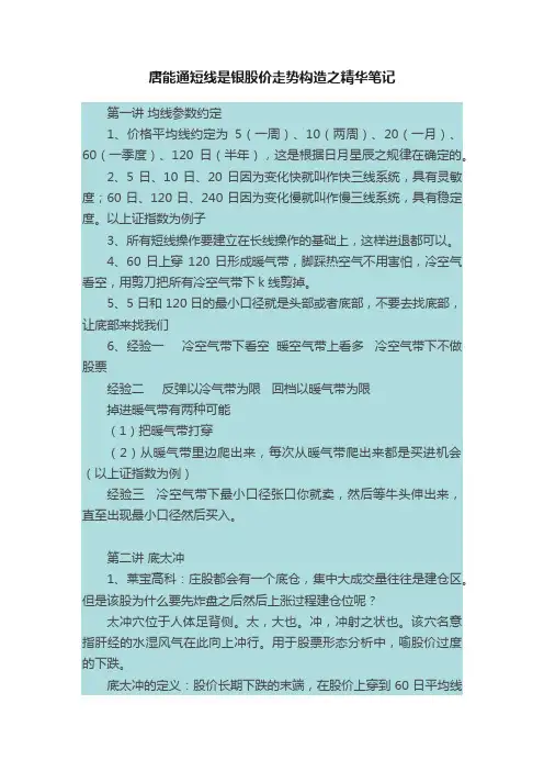 唐能通短线是银股价走势构造之精华笔记