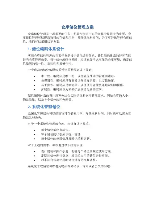 仓库储位管理方案