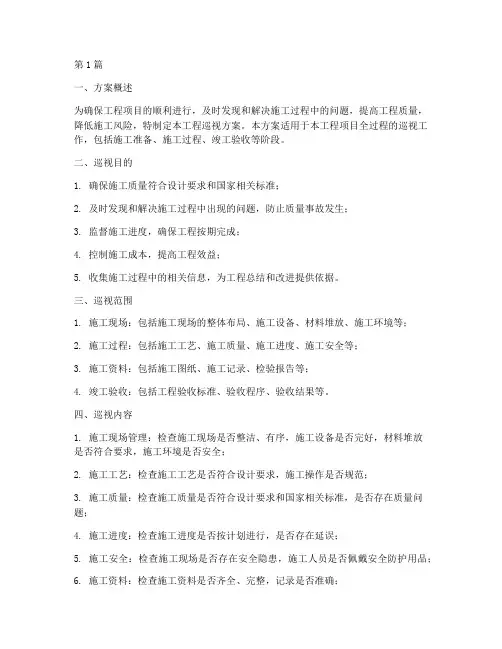 工程巡视方案(3篇)
