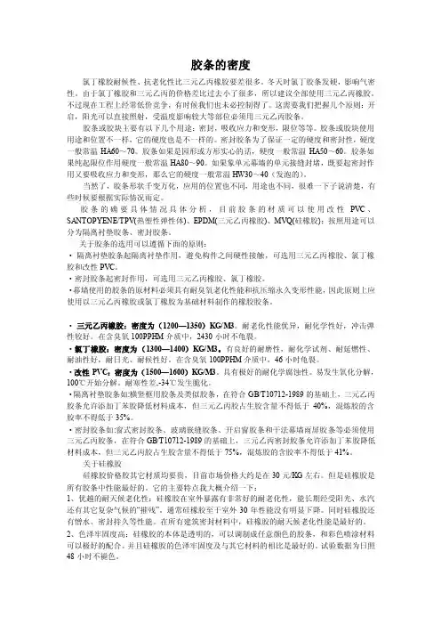 胶条的密度——精选推荐