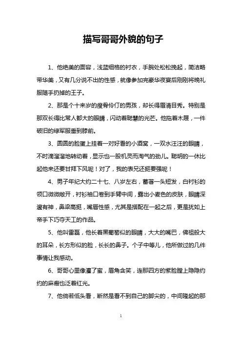 描写哥哥外貌的句子