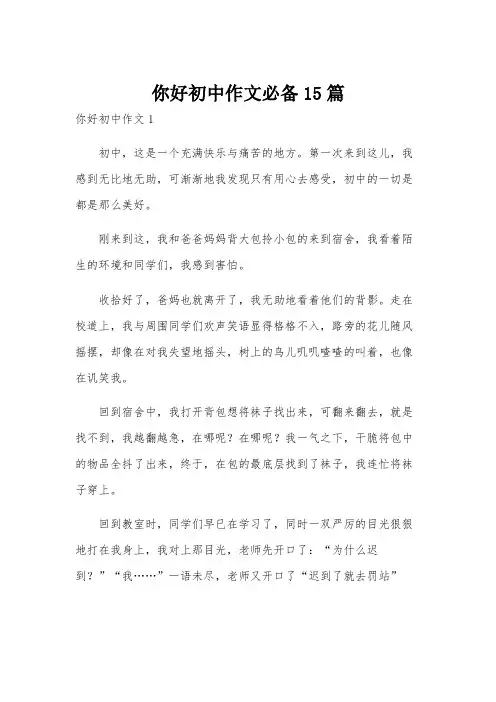 你好初中作文必备15篇