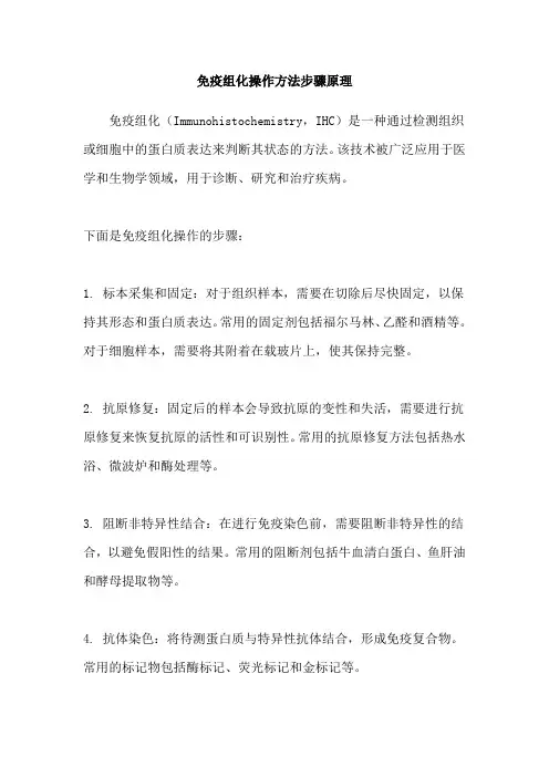 免疫组化操作方法步骤原理