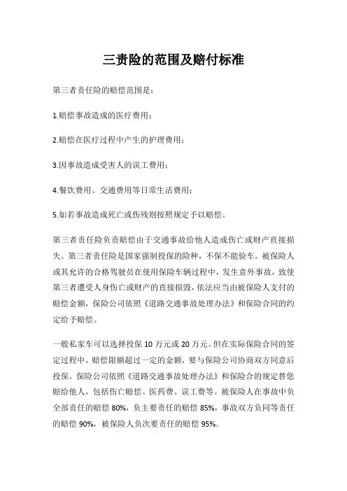三责险的范围及赔付标准
