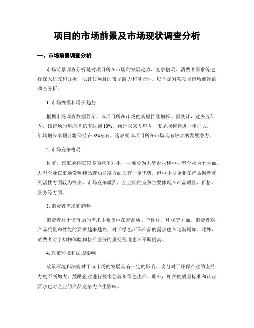 项目的市场前景及市场现状调查分析