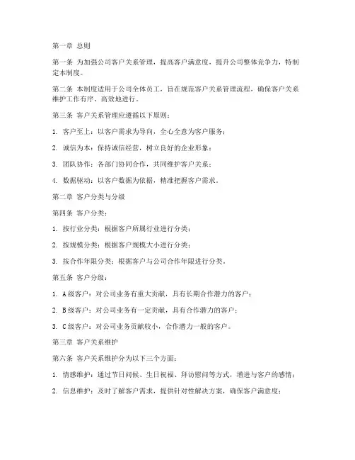公司客户关系管理制度