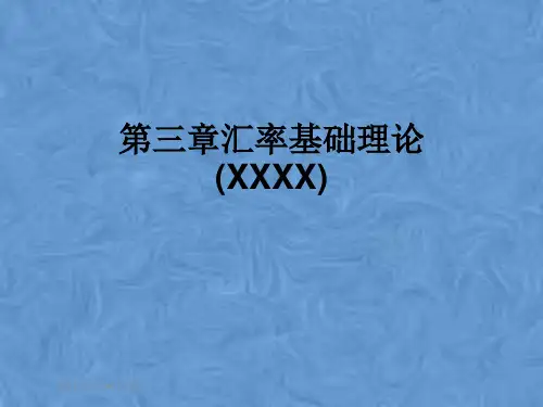 第三章汇率基础理论(XXXX)