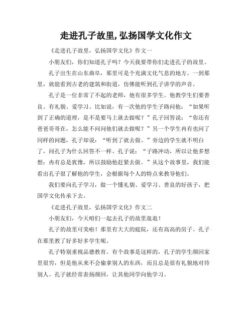 走进孔子故里,弘扬国学文化作文