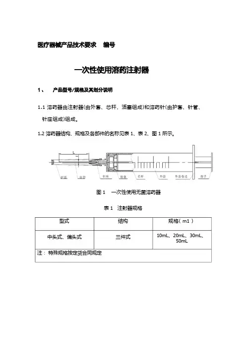 医疗器械产品技术要求     编号