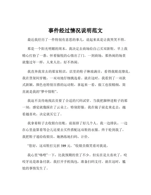 事件经过情况说明范文