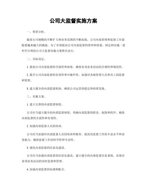公司大监督实施方案