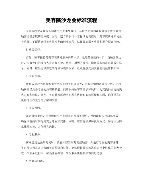 美容院沙龙会标准流程