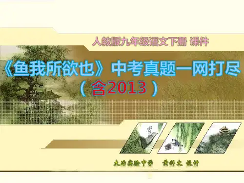 鱼我所欲也中考真题一网打尽(含013年)