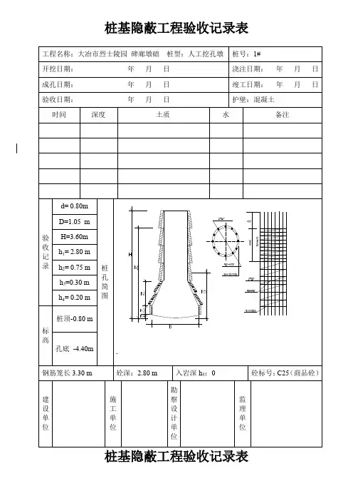 桩基隐蔽工程验收记录表(DOC131页)