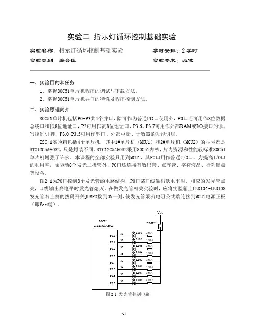 单片机应用实验指导书-实验2
