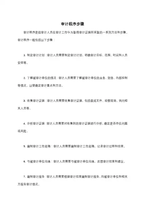 审计程序步骤