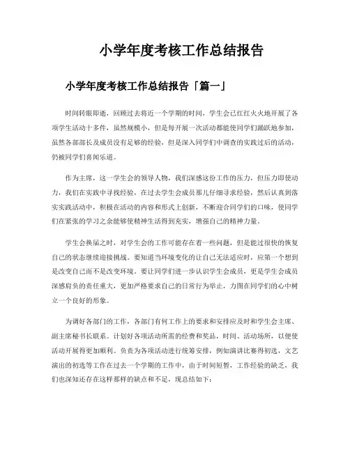 小学年度考核工作总结报告