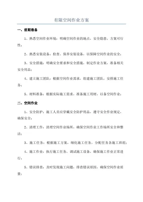 有限空间作业方案