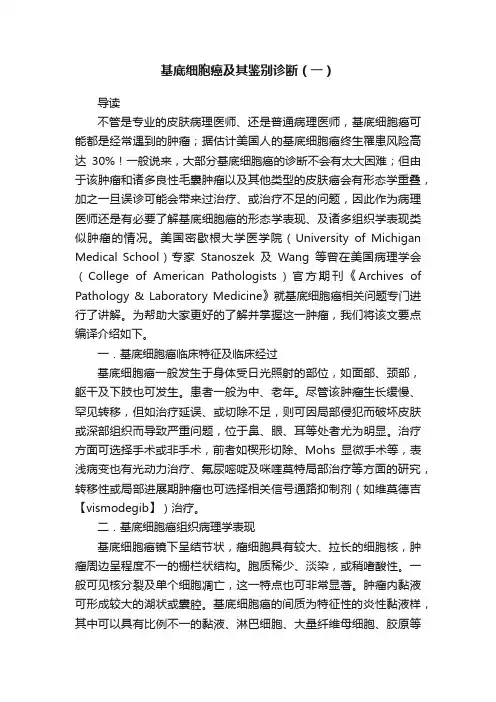 基底细胞癌及其鉴别诊断（一）
