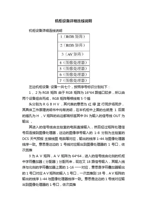 机柜设备详细连线说明