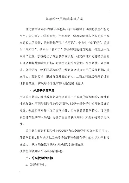 九年级分层教学实施方案 (2)