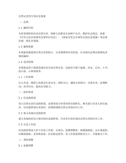 自然灾害类专项应急预案
