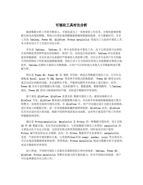 可视化工具对比分析