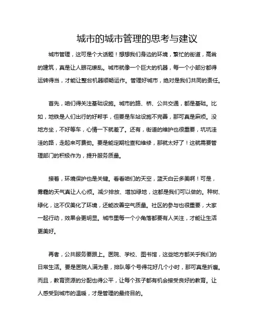 城市的城市管理的思考与建议