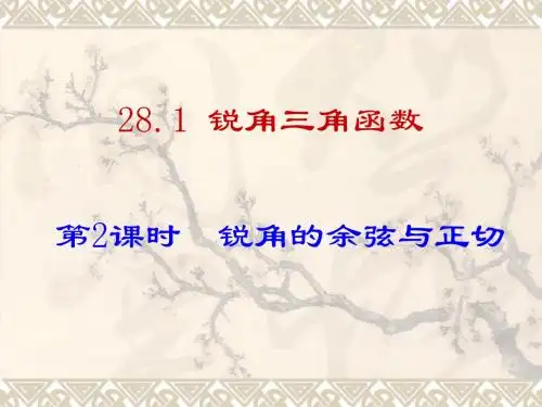 精品 公开课课件 28.1 锐角三角函数(2)(16张ppt)